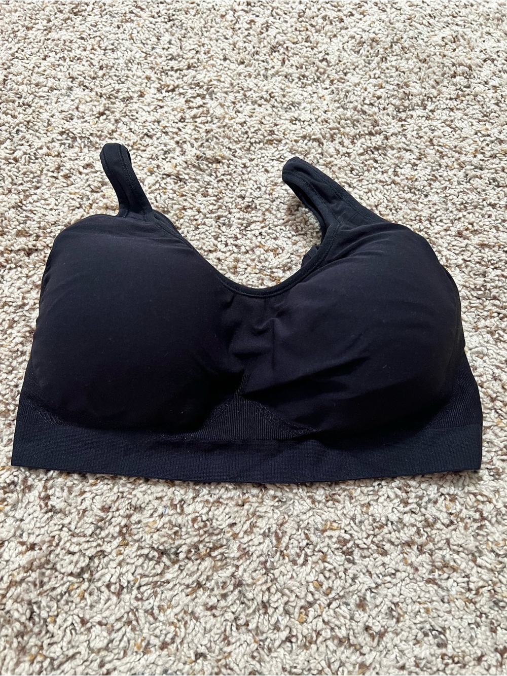 Body & Bra Black Seamless Wireless Comfort Bra Size Large